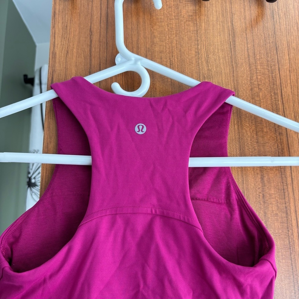 Lululemon Invigorate Training Tank Top Size 2 Magenta Purple High Neck Crop - Picture 5 of 11